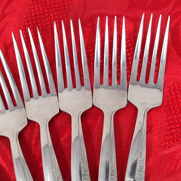 11X DF Amere Japan AEF3 MCM Stainless Flatware Floral Dinner Forks - Picture 6 of 15